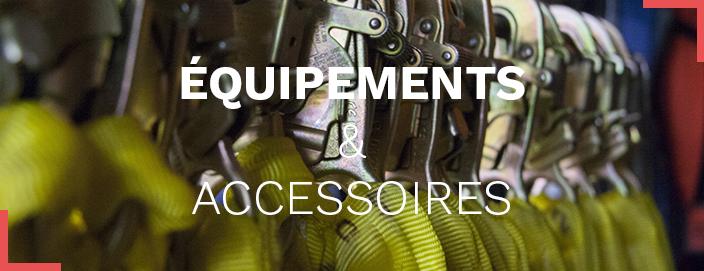 Équipements & accessoires : harnais de sécurité, DAE, nettoyeur HP…