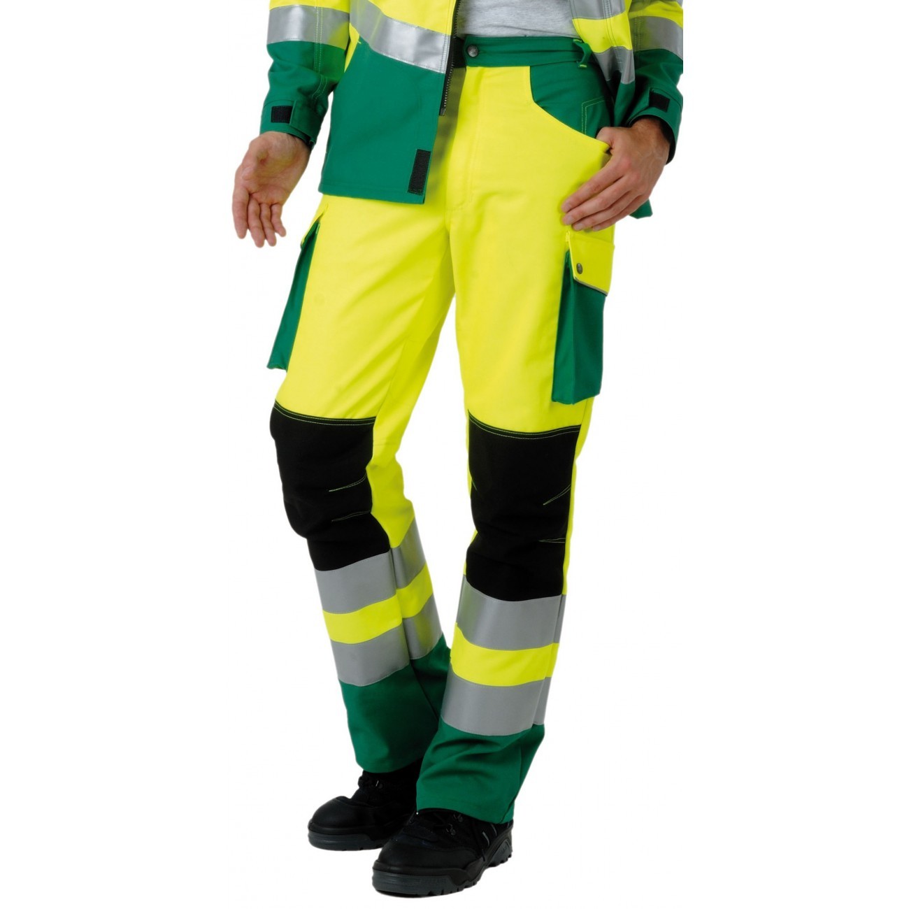 Pantalon roady jaune fluo et vert amazonie entrejambes 82 cm
