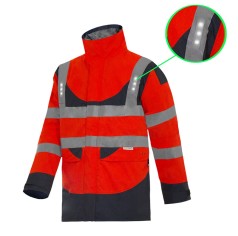 PARKA HAUTE VISIBILITÉ ANNAPURNA LED ROUGE FLUO/MARINE 