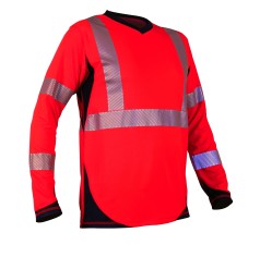 TEE-SHIRT HAUTE VISIBILITÉ MANCHES LONGUES TONGA PROTECT ROUGE FLUO/NOIR