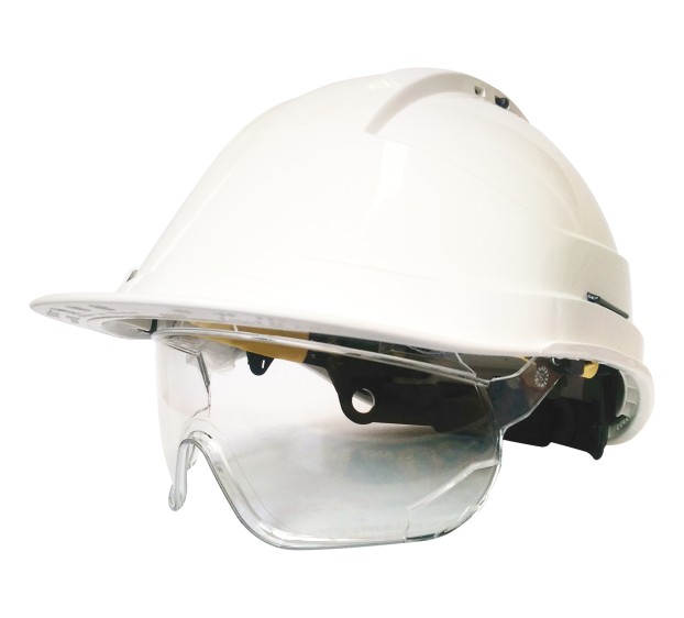 CASQUE DE CHANTIER KARA AVEC LUNETTES BLANC