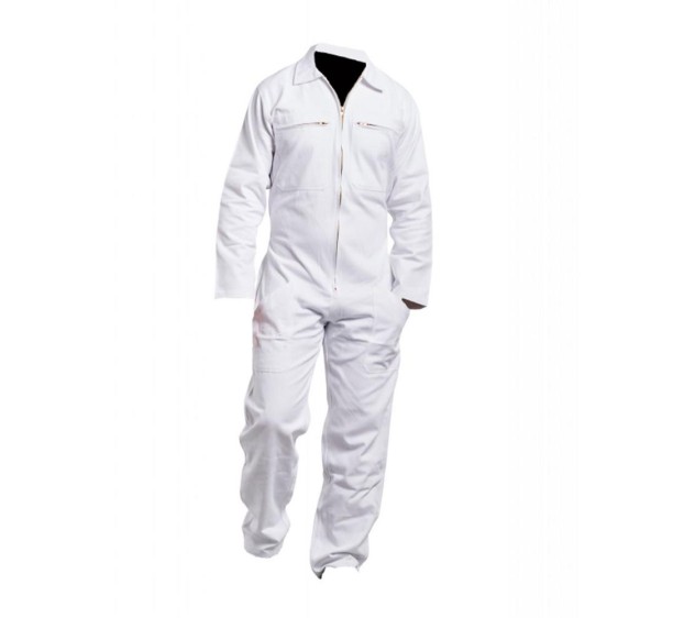 COMBINAISON DE TRAVAIL 1 ZIP 100 % COTON BLANC