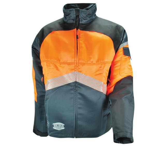 VESTE BUCHERON ANTI-COUPURE TRONCONNEUSE AUVE GRIS/ORANGE 