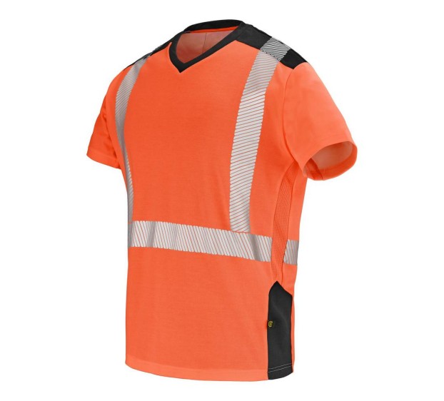 T-SHIRT HAUTE VISIBILITÉ MANCHES COURTES FLUO SAFE XP ORANGE FLUO/GRIS CHARCOAL