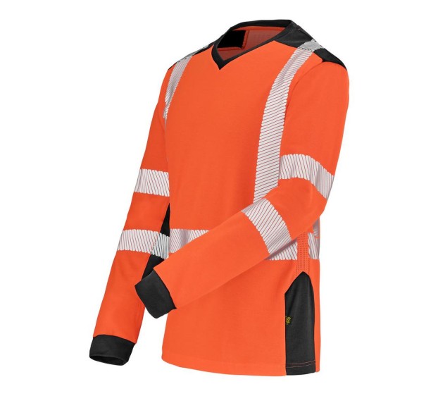 T-SHIRT HAUTE VISIBILITÉ MANCHES LONGUES FLUO SAFE XP ORANGE FLUO/GRIS CHARCOAL