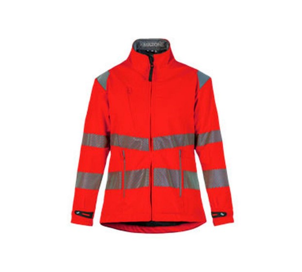 VESTE RÉFLÉCHISSANTE SOFTSHELL FEMME AMAZONE ROUGE FLUO