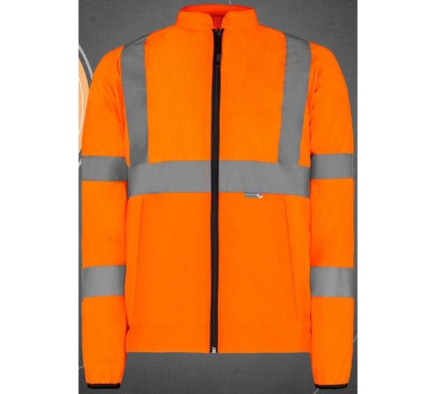 GILET HAUTE VISIBILITÉ MANCHES LONGUES ECO ORANGE FLUO
