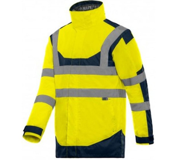 PARKA HAUTE VISIBILITÉ ANNAPURNA JAUNE FLUO/MARINE 