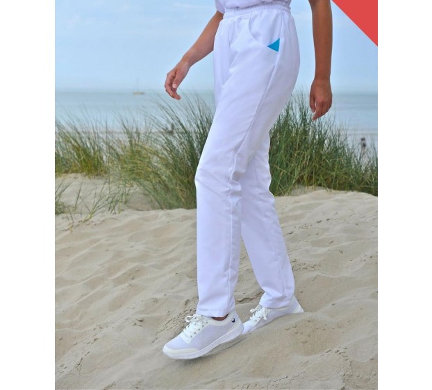 PANTALON PROFESSIONNEL FEMME ZEPHYR BLANC/ATOLL