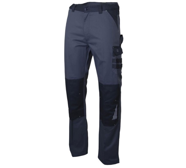 PANTALON DE TRAVAIL HOMME/FEMME SULFATE GRIS SOMBRE/NOIR 