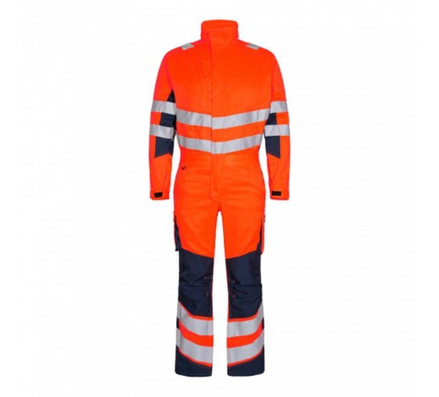 COMBINAISON RÉFLÉCHISSANTE 1 ZIP SAFETY LIGHT ORANGE FLUO/BLUE INK 