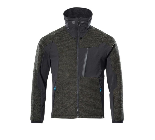 VESTE DE TRAVAIL HOMME/FEMME TRICOT ADVANCED VERT FONCE/NOIR T.3XL