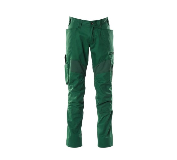 PANTALON DE TRAVAIL HOMME/FEMME ACCELERATE POCHES GENOUX VERT BOUTEILLE