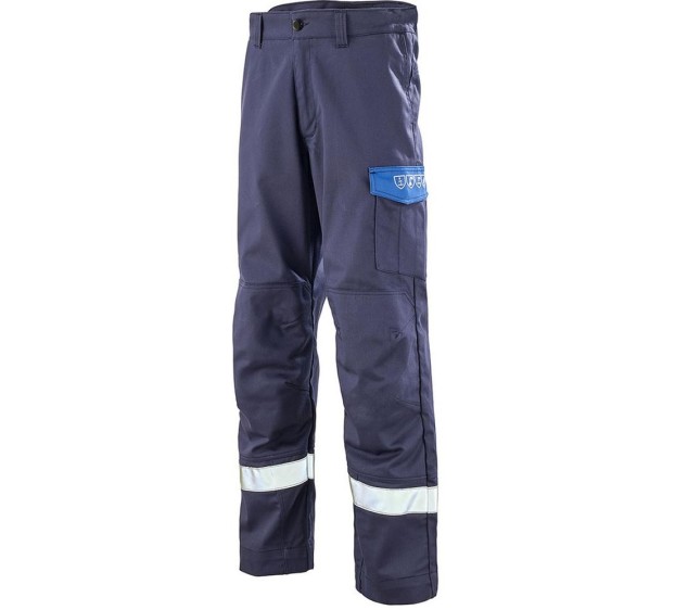 PANTALON REFLECHISSANT/IGNIFUGE/SOUDEUR/ANTISTATIQUE/ANTI-ACIDE/ATEX OLCA KOLOR 320 XP BLEU MARINE/BUGATTI