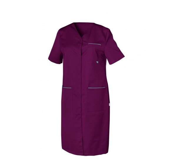 BLOUSE PROFESSIONNELLE  FEMME IRIS MANCHES COURTES PRUNE 