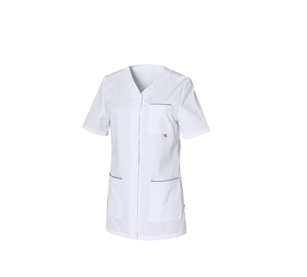 TUNIQUE PROFESSIONNELLE FEMME AURORE MANCHES COURTES BLANCHE 