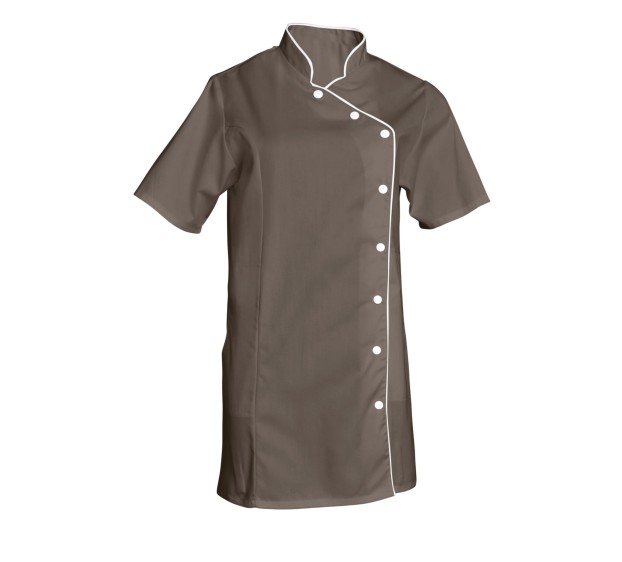 BLOUSE ODILE PC TAUPE/BLANC