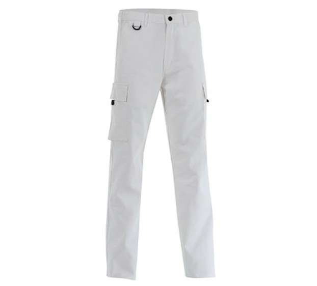 PANTALON DE TRAVAIL HOMME/FEMME BATTLE DRESS 100 % COTON BLANC