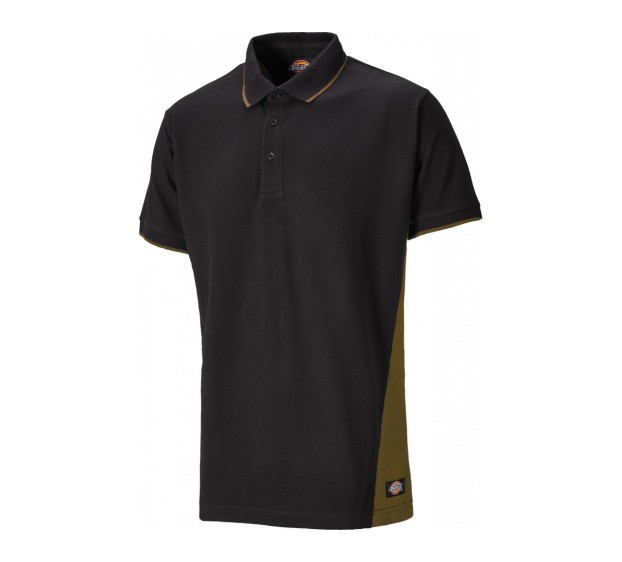 POLO 65POLY/35COTON TWOTONE KAKI/NOIR