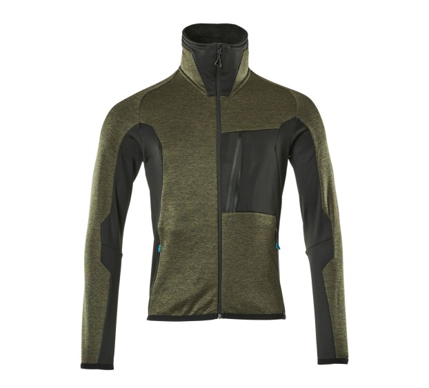 VESTE POLAIRE DE TRAVAIL ADVANCED ZIPPEE VERT FONCE/NOIR