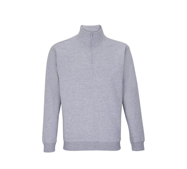 SWEAT DE TRAVAIL COL ZIPPE ECORESPONSABLE CONRAD GRIS CHINE T. 4XL