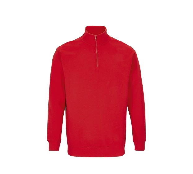 SWEAT DE TRAVAIL COL ZIPPE ECORESPONSABLE CONRAD ROUGE VIF T. 3XL