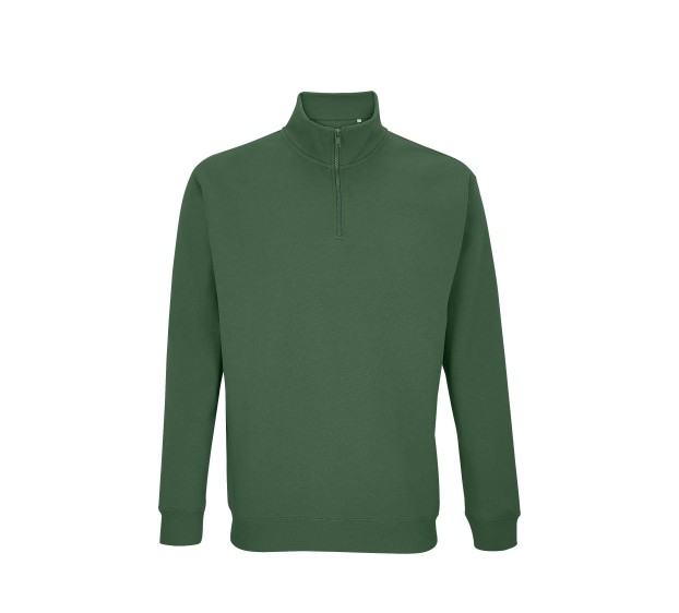 SWEAT DE TRAVAIL COL ZIPPE ECORESPONSABLE CONRAD VERT BOUTEILLE T. 3XL