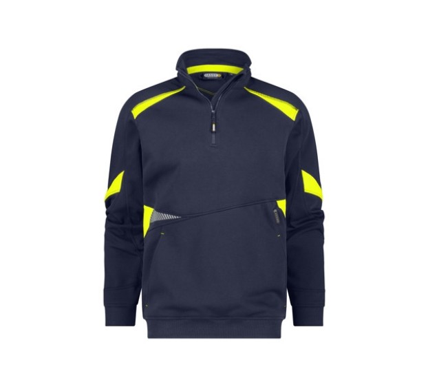SWEAT DE TRAVAIL ARATU BLEU NUIT/JAUNE FLUO