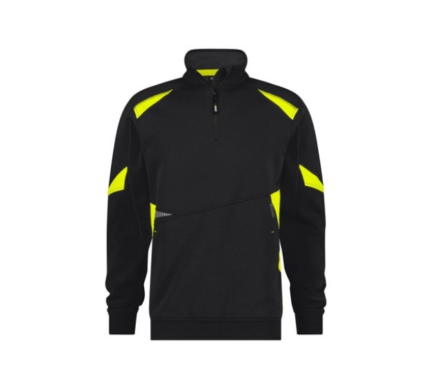 SWEAT DE TRAVAIL ARATU NOIR/JAUNE FLUO