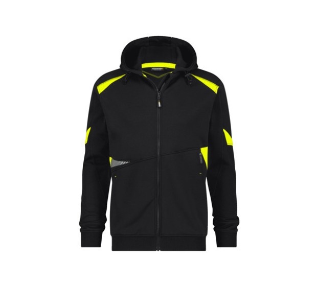 SWEAT DE TRAVAIL A CAPUCHE SANTOS NOIR/JAUNE FLUO 