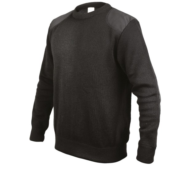 PULL COL ROND AVEC RENFORTS 101 07PEC NOIR 