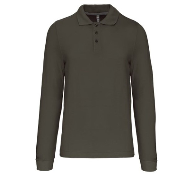 POLO HOMME K243 MANCHES LONGUES DARK KHAKI 
