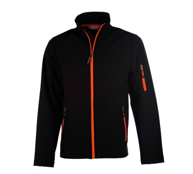 VESTE SOFTSHELL HIVER DE TRAVAIL HOMME ATLANTIC NOIR/ZIP ORANGE