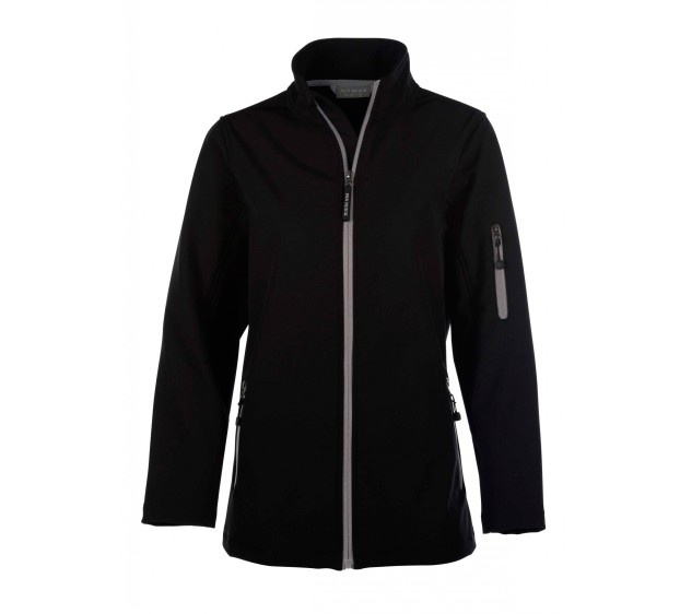 VESTE SOFTSHELL HIVER DE TRAVAIL FEMME ATLANTIC NOIR/ZIP ARGENT