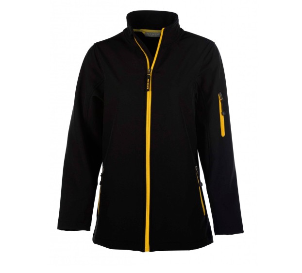 VESTE SOFTSHELL HIVER DE TRAVAIL FEMME ATLANTIC NOIR/ZIP OR