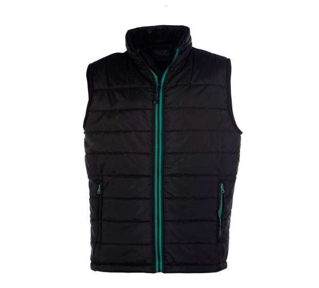 GILET CHAUD DE TRAVAIL HOMME CITY NOIR/ZIP VERT