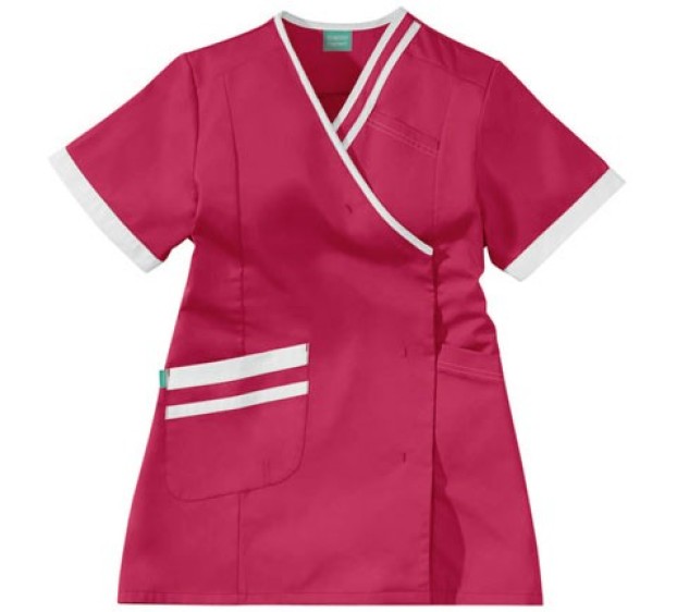 TUNIQUE PROFESSIONNELLE FEMME LILEE FUSHIA/BLANC 