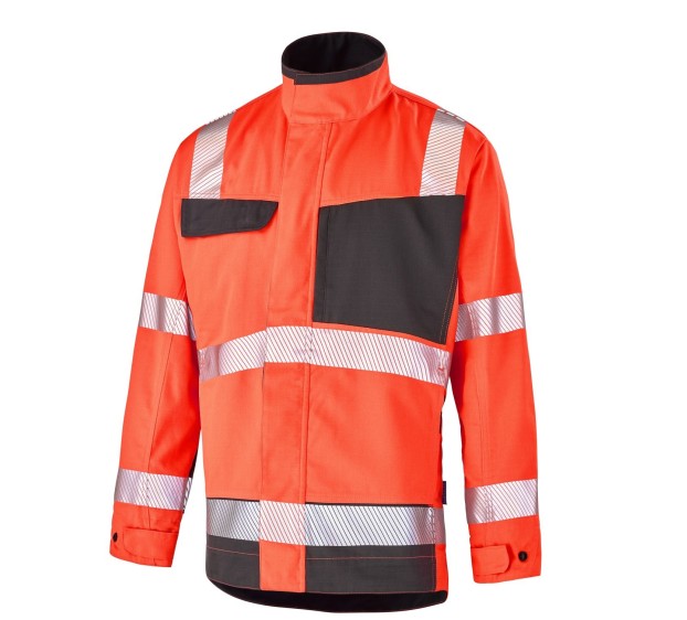 BLOUSON HAUTE VISIBILITÉ ADVANCED ROUGE FLUO/GRIS T.7