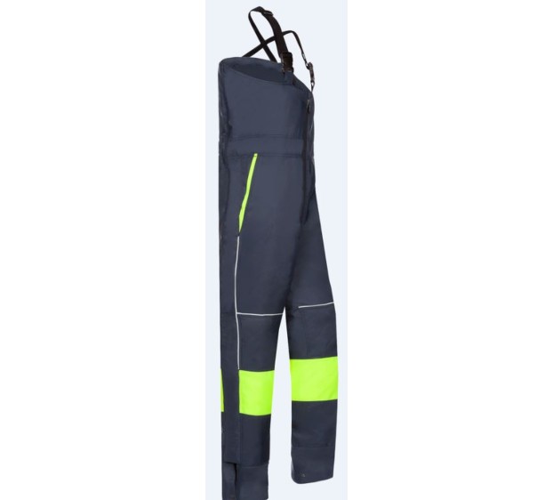 COTTE DE TRAVAIL A BRETELLES FROID ARBUS JAUNE FLUO/MARINE 