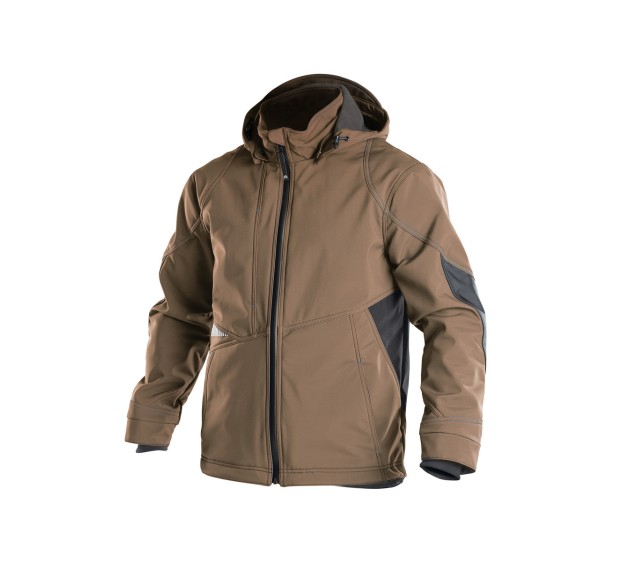 VESTE SOFTSHELL IMPERMEABLE HOMME GRAVITY BRUN ARGILE/GRIS