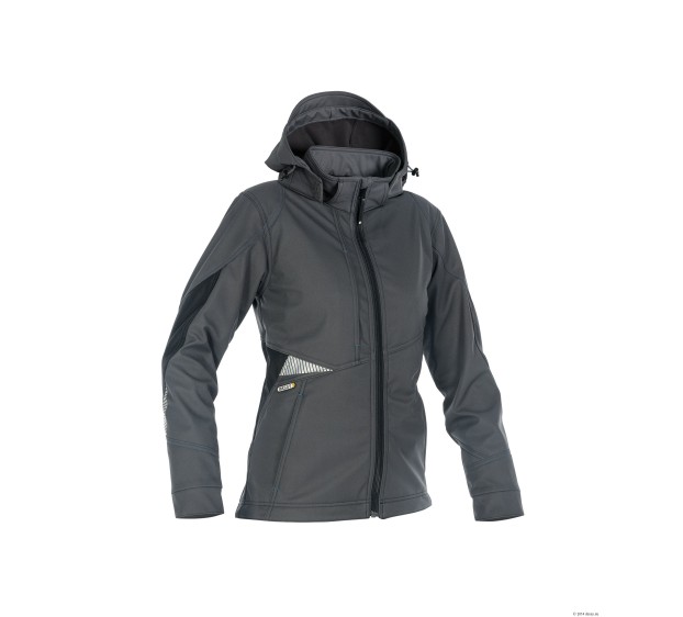 VESTE SOFTSHELL IMPERMEABLE FEMME GRAVITY GRIS/NOIR 