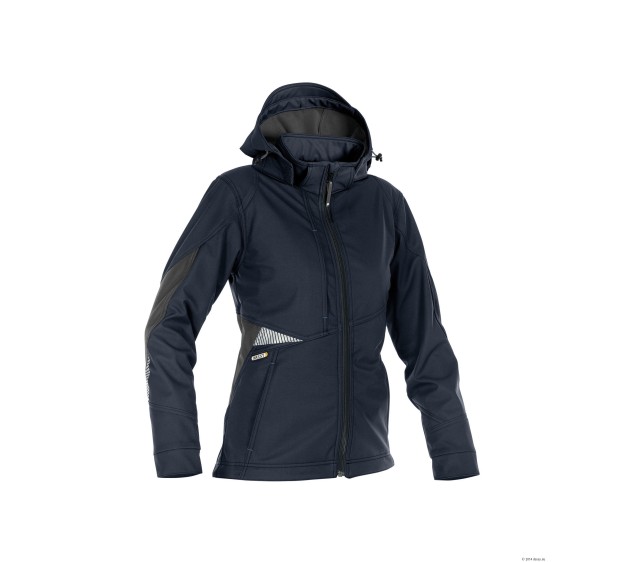 VESTE SOFTSHELL IMPERMEABLE FEMME GRAVITY BLEU/GRIS