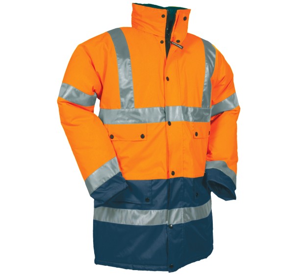 PARKA HAUTE VISIBILITÉ TEIHO ORANGE FLUO/MARINE 