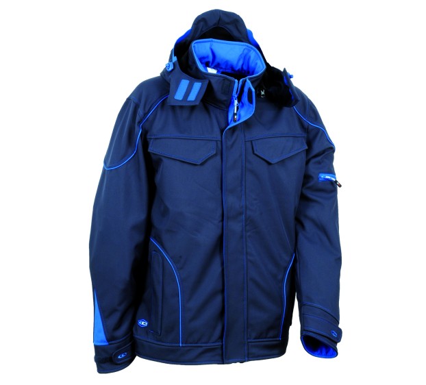 VESTE SOFTSHELL IMPERMEABLE FEMME/HOMME TECKA BLEU NAVY/ROYAL