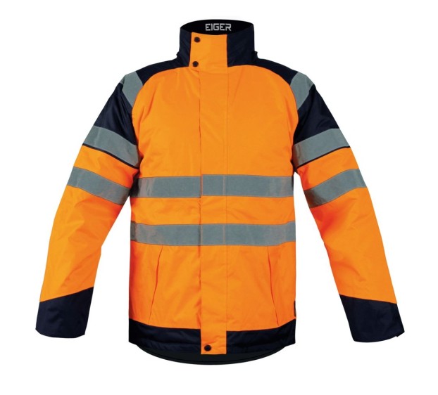 PARKA HAUTE VISIBILITÉ EIGER ORANGE FLUO/MARINE