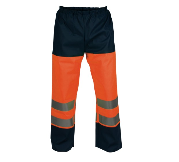 PANTALON DE PLUIE RÉFLÉCHISSANT MICHEL ORANGE FLUO/MARINE 