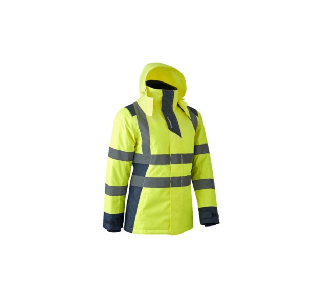 PARKA HAUTE VISIBILITÉ FEMME HORA JAUNE FLUO/MARINE