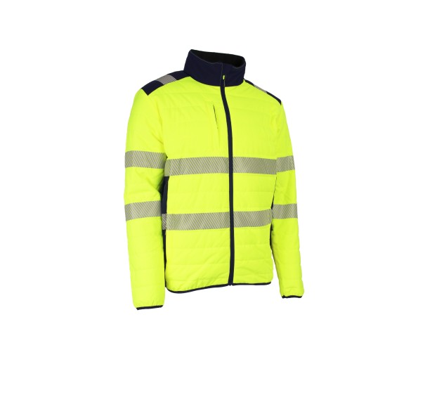VESTE RÉFLÉCHISSANTE HOMME/FEMME FLAKE JAUNE FLUO/MARINE 