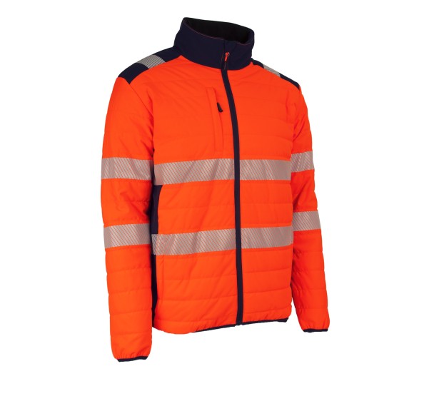 VESTE RÉFLÉCHISSANTE HOMME/FEMME FLAKE ORANGE FLUO/MARINE 