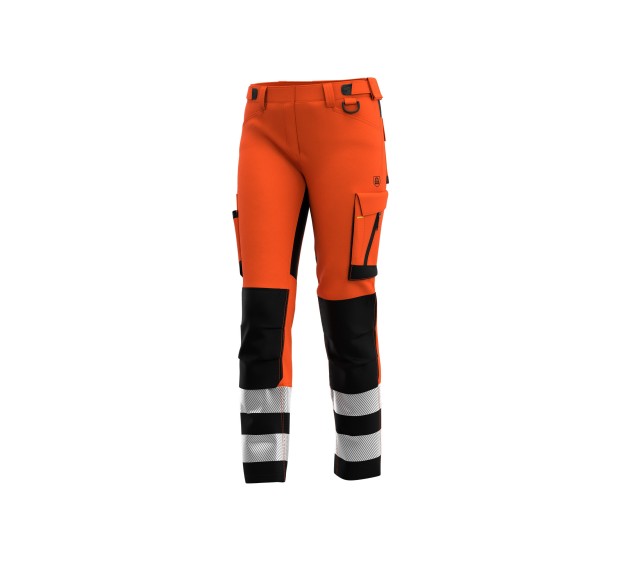 PANTALON RÉFLÉCHISSANT FEMME SCUTI ORANGE FLUO/NOIR